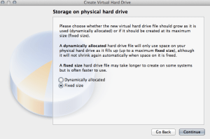 Select Fixed or Dynamic Hard Drive Type